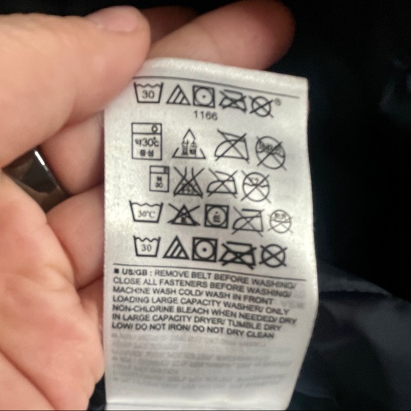 Banana Republic Navy Water Resistant Coat with Belt and Hood - Picture 7 of 8